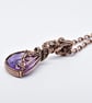Faceted Amethyst and Copper Wire Wrapped Pendant - Image 5