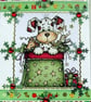 Hand Crafted Decoupage Chistmas Card Happy Christmas (3401) Xmas Puppy Dog