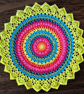 large, bright, crochet doily, mandala table mat - Image 3