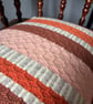 Patsy Cushion: Rust, Crocosmia & Tea Rose. Handwoven in Wales - Image 7