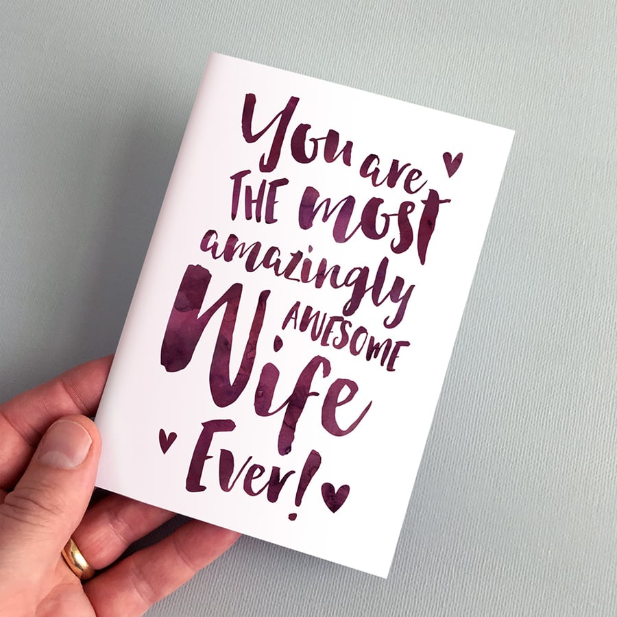 The Most Amazingly Awesome Wife Greeting Card - Wedding, Anniversary, Birthday