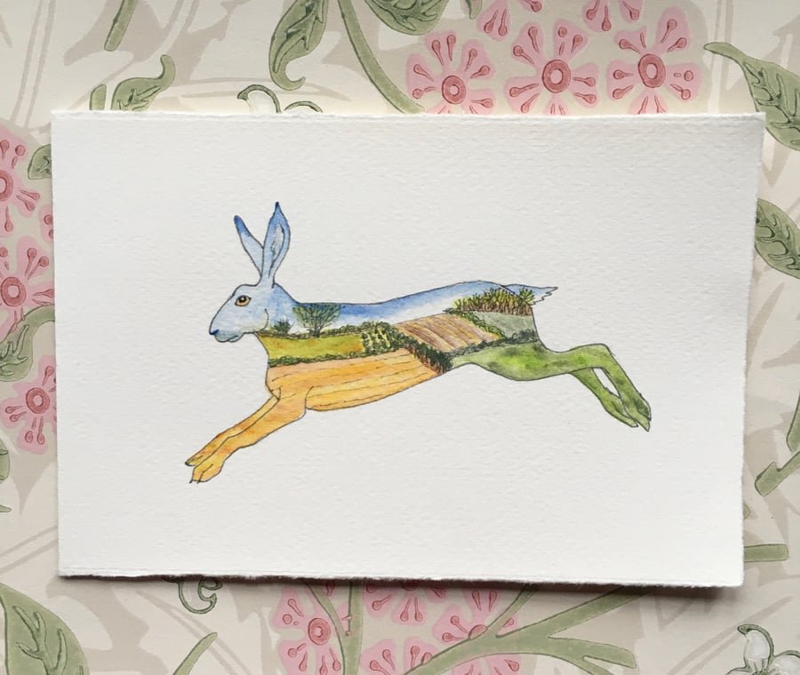 Seconds Sunday - Running hare greetings card
