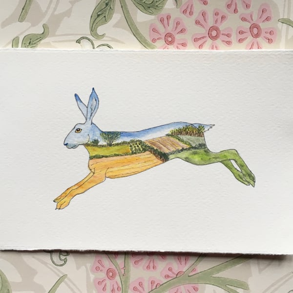 Seconds Sunday - Running hare greetings card