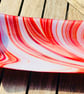   Sale -Red swirl Fused glass dish- glass art - Image 1