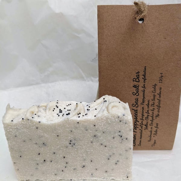 Soap- Lemon & Poppyseed Sea Salt Spa Bar- vegan 120g