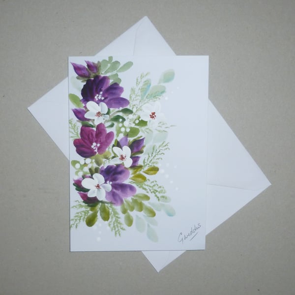 art painting floral watercolour greetings card ( ref FA 376 K1 )