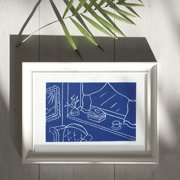 Corner of Home A5 lino print