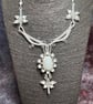 Moonstone Dragonfly handmade wire wrapped and seed bead necklace with Moonstone  - Image 4