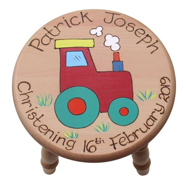 Personalised Child's Wooden Stool for Boys