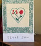 Embroidered Thank you card with heart and flowers - Image 5