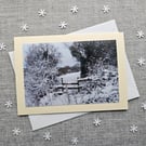 Snowy Countryside Large Blank Photographic Card 7" x 5" ((18cm x 12.5cm)