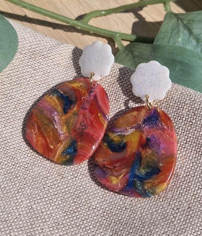Polymer Clay Earrings: Spectrum 