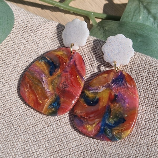Polymer Clay Earrings: Spectrum 
