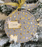 Personalised Gold Star Bauble - Handmade Grey Keepsake Ornamen