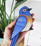 Western bluebird door topper, miniature North American bird ornament, blue bird. - Image 9