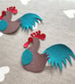 freehand embroidered cockerel lavender bag sachet hanging decoration  - Image 6