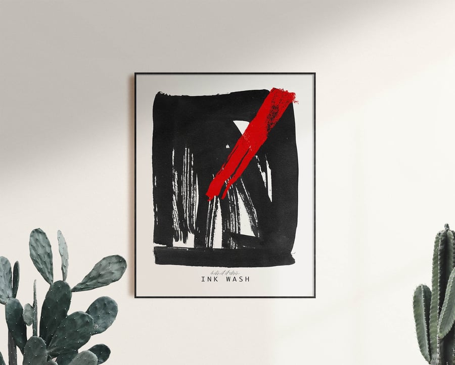 Ink Wash Art, Abstract Wall Art