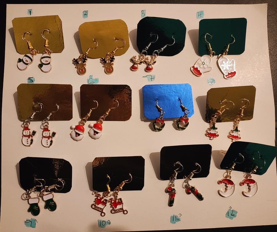 Handmade Christmas Earrings (1 Per) 