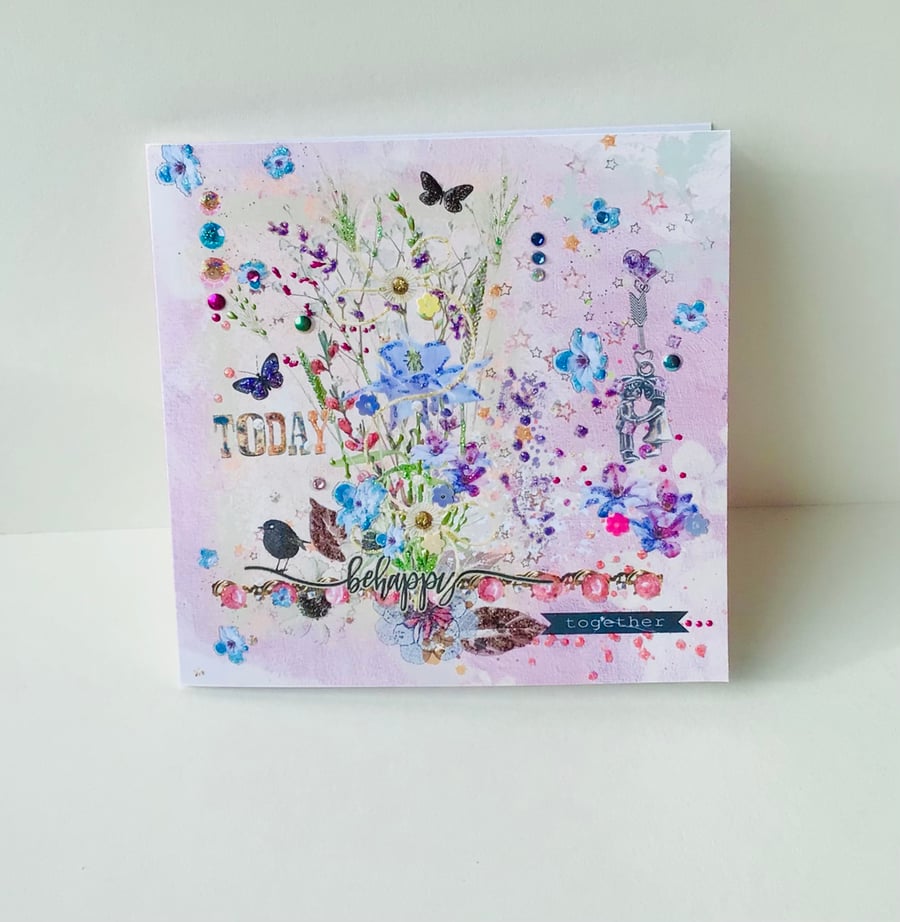 Greeting Card,Happy Times Together,Couple,Partner,Collage Design,Handfinished 