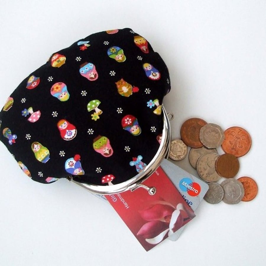 Little Russian Dolls Fabric Credit Card/Coin Purse