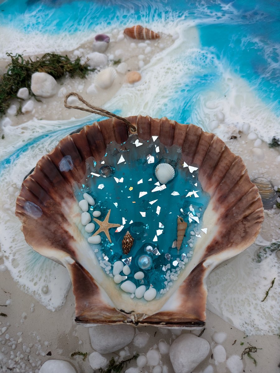 Hanging Shell With Resin Rockpool