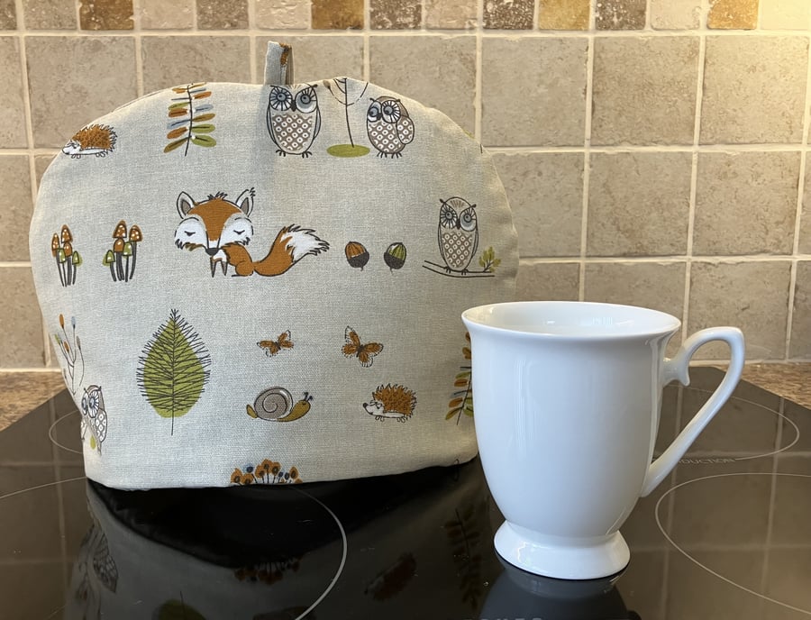 Fox & Owl Fabric Tea Cosy, Handmade in the UK