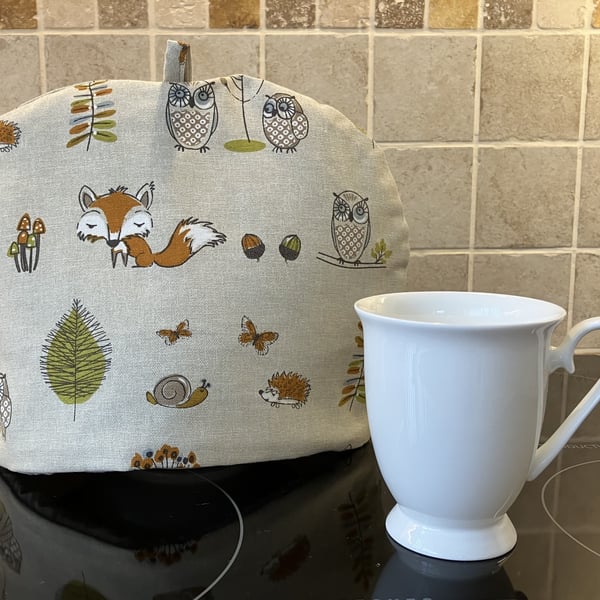 Fox & Owl Fabric Tea Cosy, Handmade in the UK