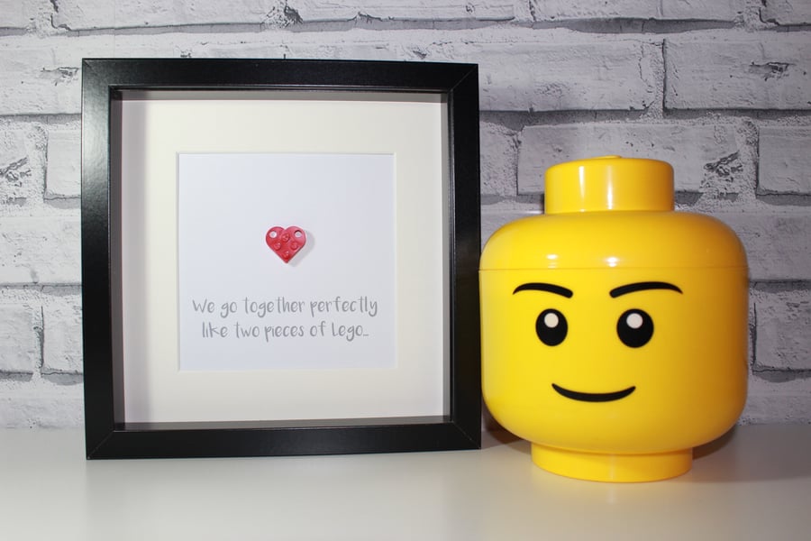 VALENTINE'S DAY - WE GO TOGETHER - FRAMED LEGO HEART - FAB GIFT