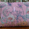 Cow Parsley and hedgerow flower cushion - Screen printed with hand embroidery