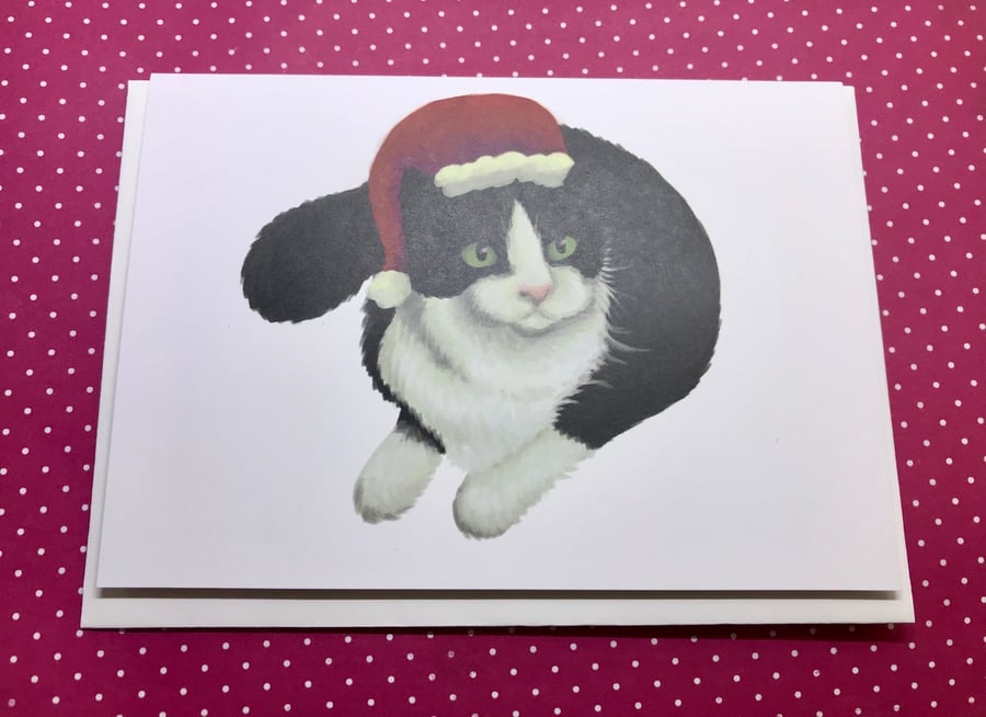 Christmas Cat Blank Greeting Card