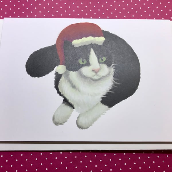 Christmas Cat Blank Greeting Card