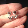 Thames garnet Anchor earrings - ON SALE