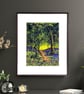 Bluebell Woodland - Framed AFR-70 - Hand Painted - Original Watercolour Painting