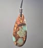 Snake Skin Jasper Gold Copper Bornite Teardrop pendant