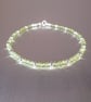 Peridot and Sterling silver dainty clasp bracelet