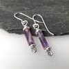 Scrolls silver and amethyst earrings