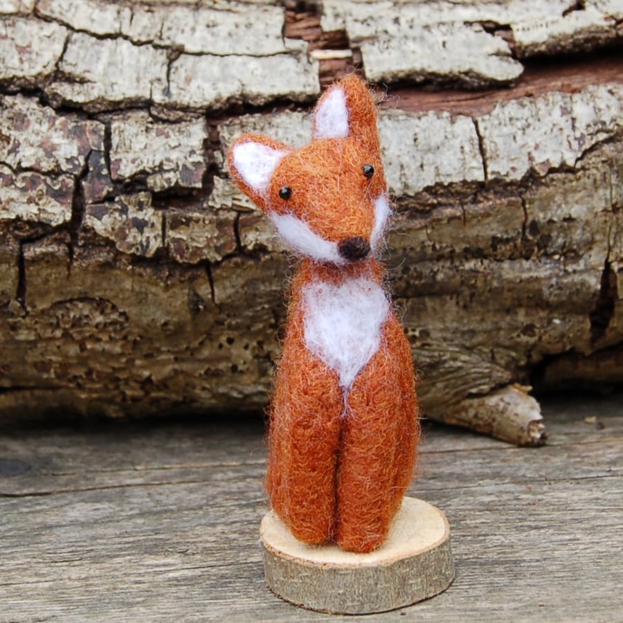 Needle Felt Fox- wool fox - fox ornament. - Folksy