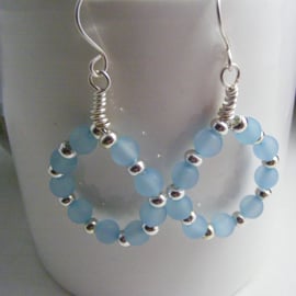 Pale Blue Polaris Hoop Earrings.