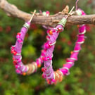 Fabric, Wire and Bead Earrings 
