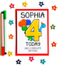 Personalised Birthday Card 4 Today Have a Roarsome Birthday with cute dinosaurs - Image 1