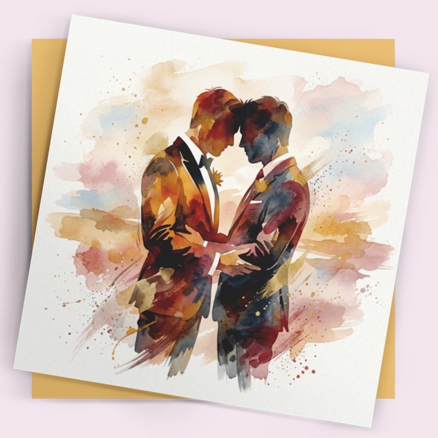 Same Sex Wedding Card – Couple Square Greeting Card
