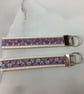 Floral key fob, Mauve wristlet key ring, Handmade - Image 2