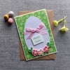 Easter Egg Card with Quilled Flowers Size 6" x 4" 