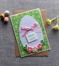 Easter Egg Card with Quilled Flowers Size 6" x 4"  - Image 1