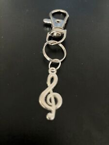 music note keyring bag charm zip puller swivel clip on key chain lanyard