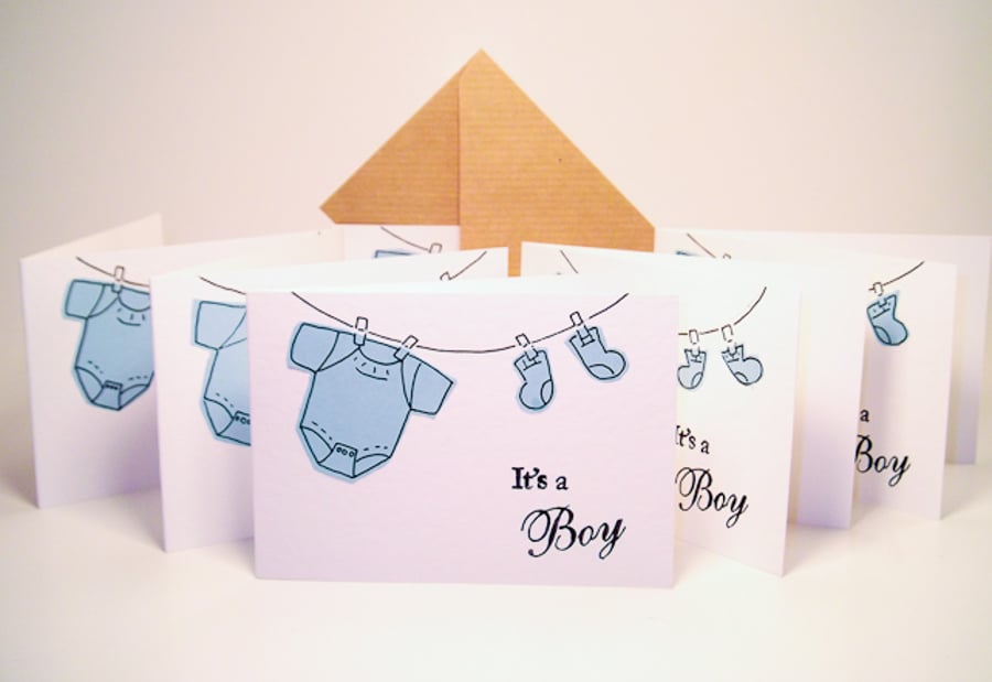 Baby Announcement It's a Boy - Baby Shower Invitations - Baby Greeting Card