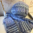 Ladies Beret, snood and wrist warmers.