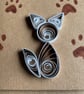 Cat and Paw Print Quilled Greetings Card - Image 2