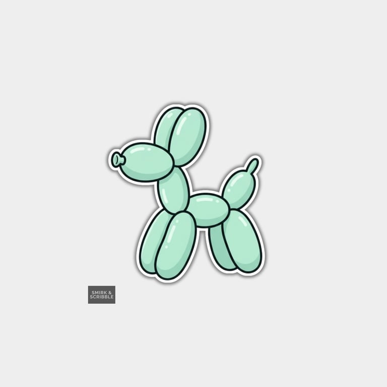 Funny Vinyl Die Cut Sticker For Adults - Cute Balloon Dog