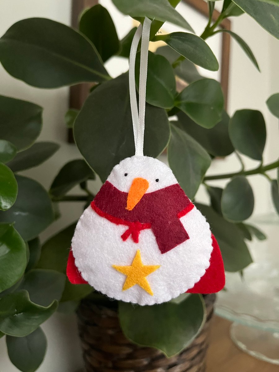 The Super One - Felt Snowman Decoration